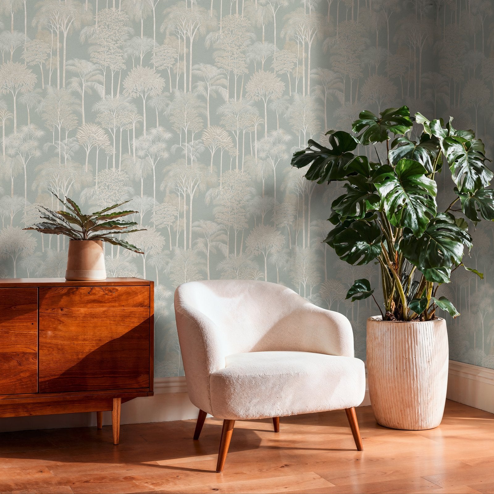 Tree Leaf Wallpaper in Cream color - pattern number HV41082 - by Galerie in the Havana 2 collection
