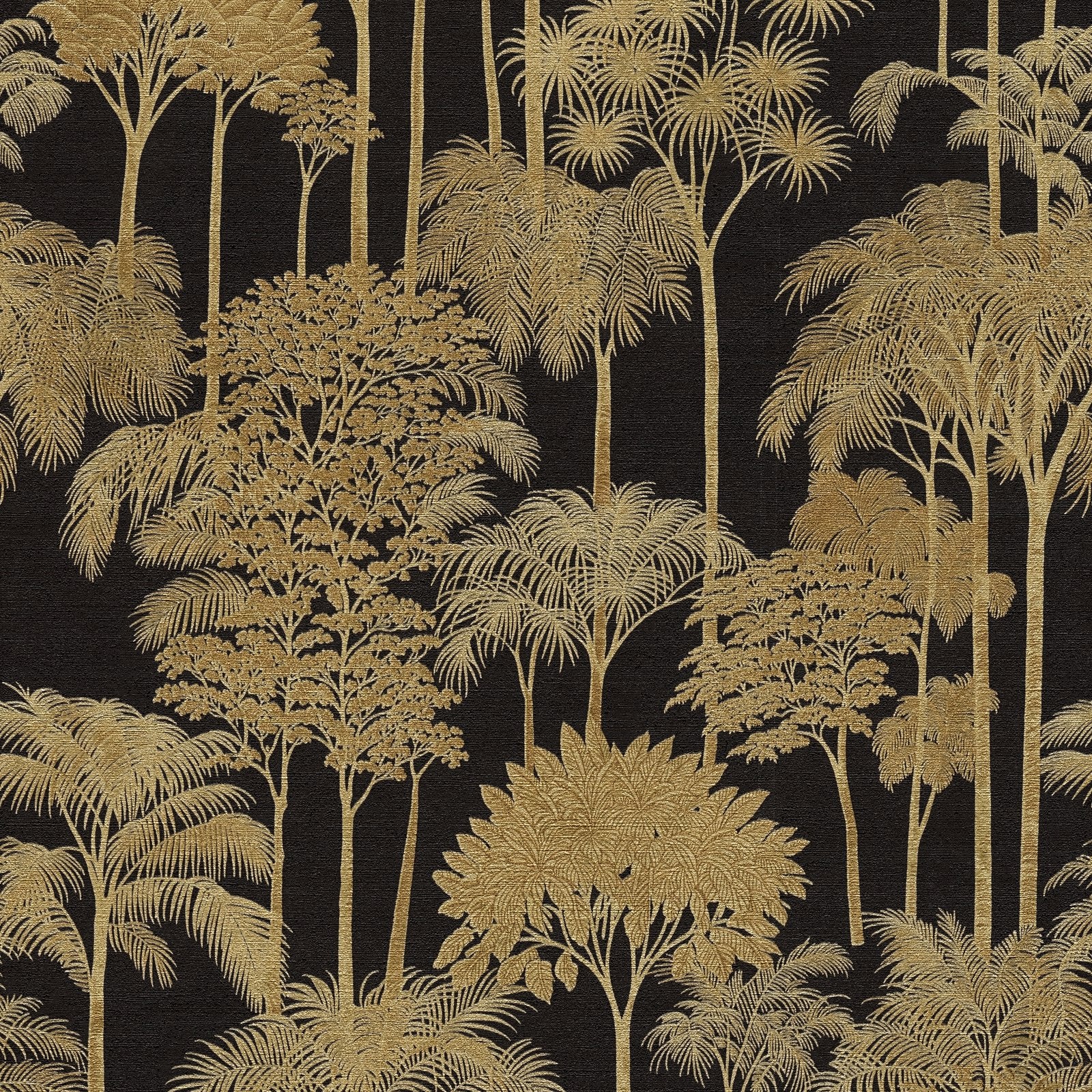 Tree Leaf Wallpaper in Gold color - pattern number HV41083 - by Galerie in the Havana 2 collection