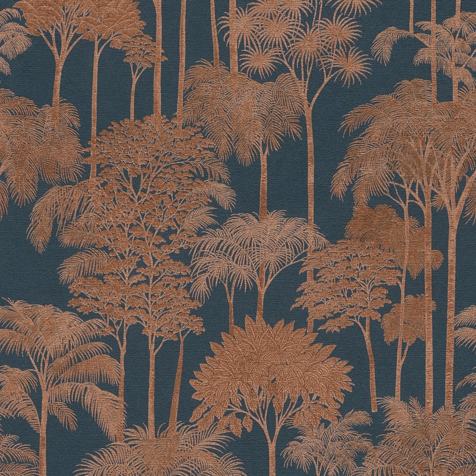 Tree Leaf Wallpaper in Blue color - pattern number HV41084 - by Galerie in the Havana 2 collection