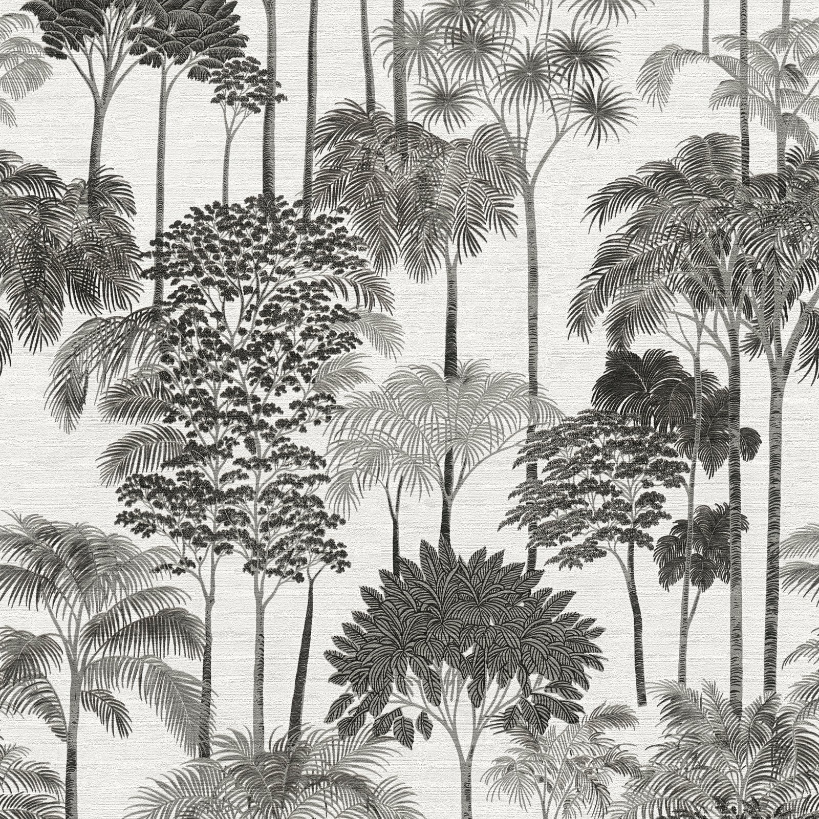 Tree Leaf Wallpaper in Black color - pattern number HV41085 - by Galerie in the Havana 2 collection