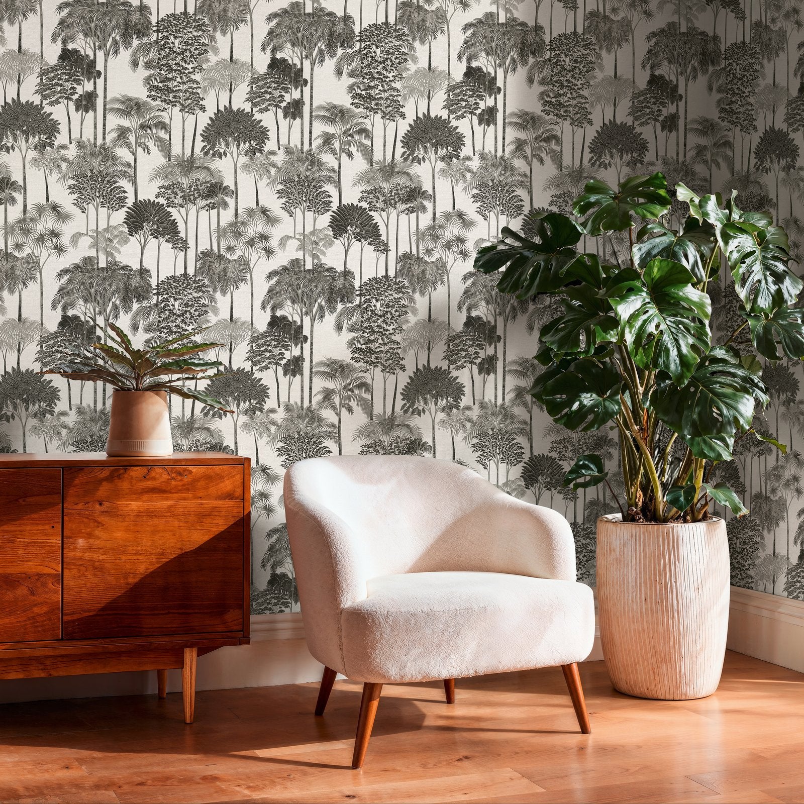 Tree Leaf Wallpaper in Black color - pattern number HV41085 - by Galerie in the Havana 2 collection