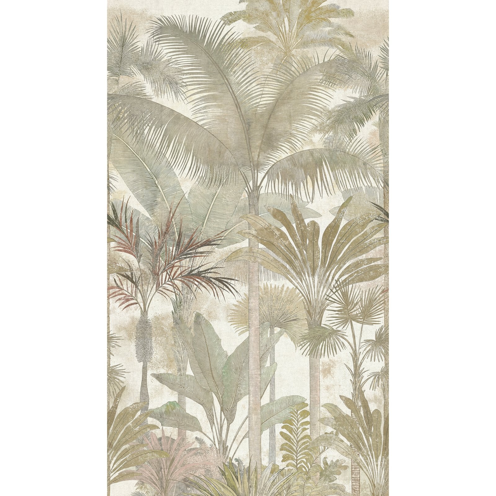 Tree Leaf 3 Panel Mural in Green color - pattern number HV41110M - by Galerie in the Havana 2 collection