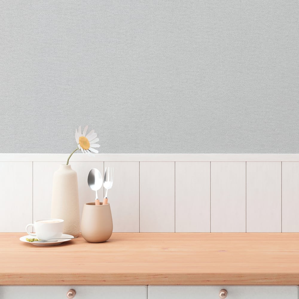 Plain Texture Wallpaper in Silver Grey color - pattern number GG82114 - by Galerie in the Hygge Home collection
