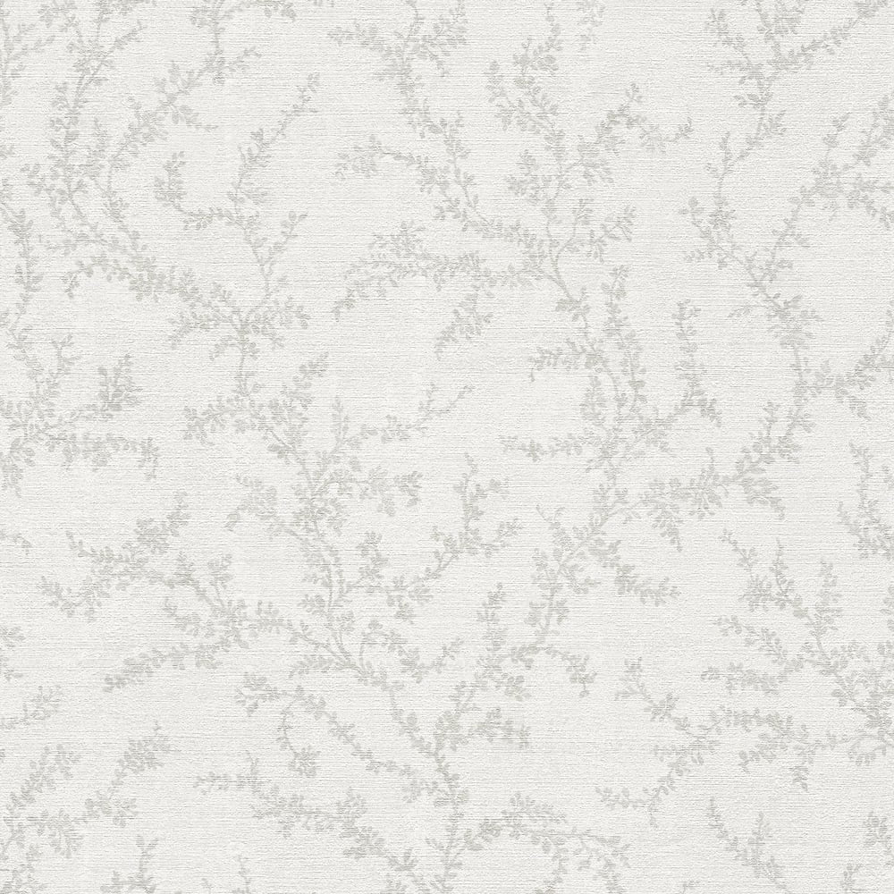 Trailing Vines Motif Wallpaper in Silver Grey color - pattern number GG82121 - by Galerie in the Hygge Home collection
