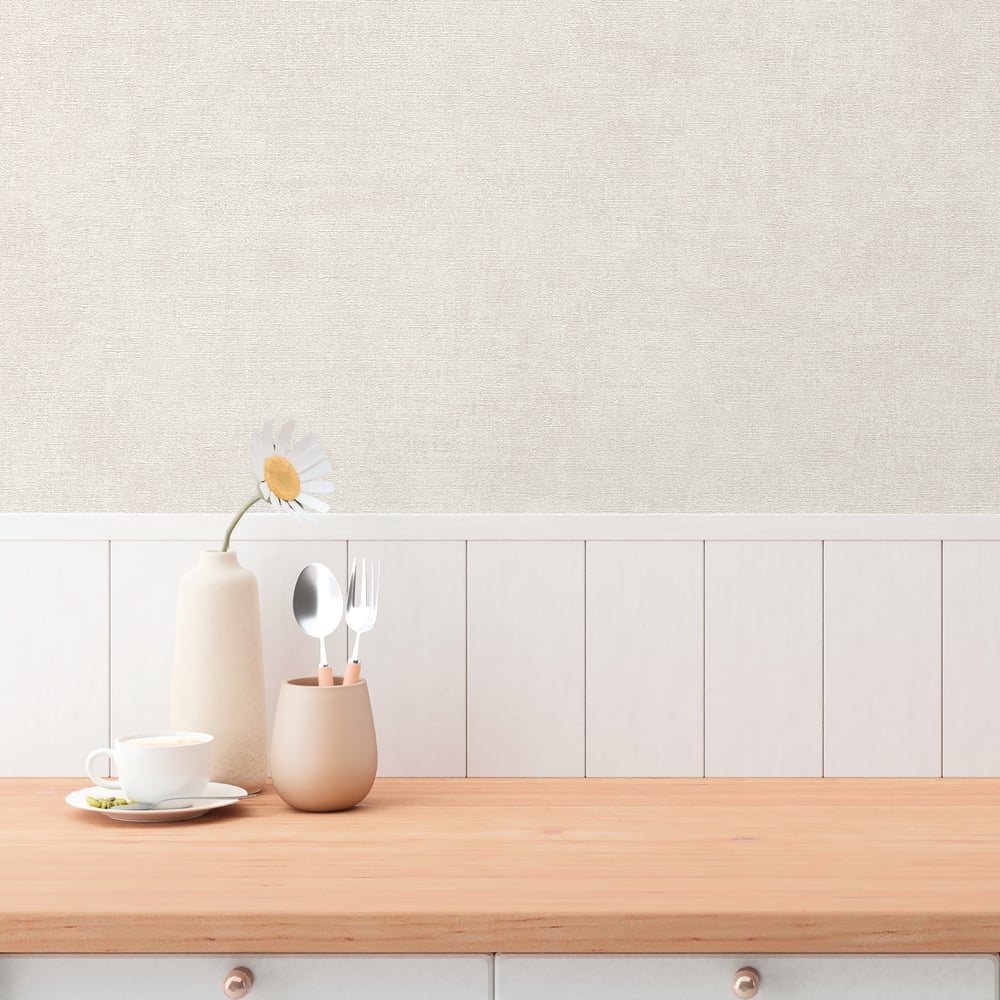 Plain Texture Wallpaper in Cream color - pattern number GG82123 - by Galerie in the Hygge Home collection