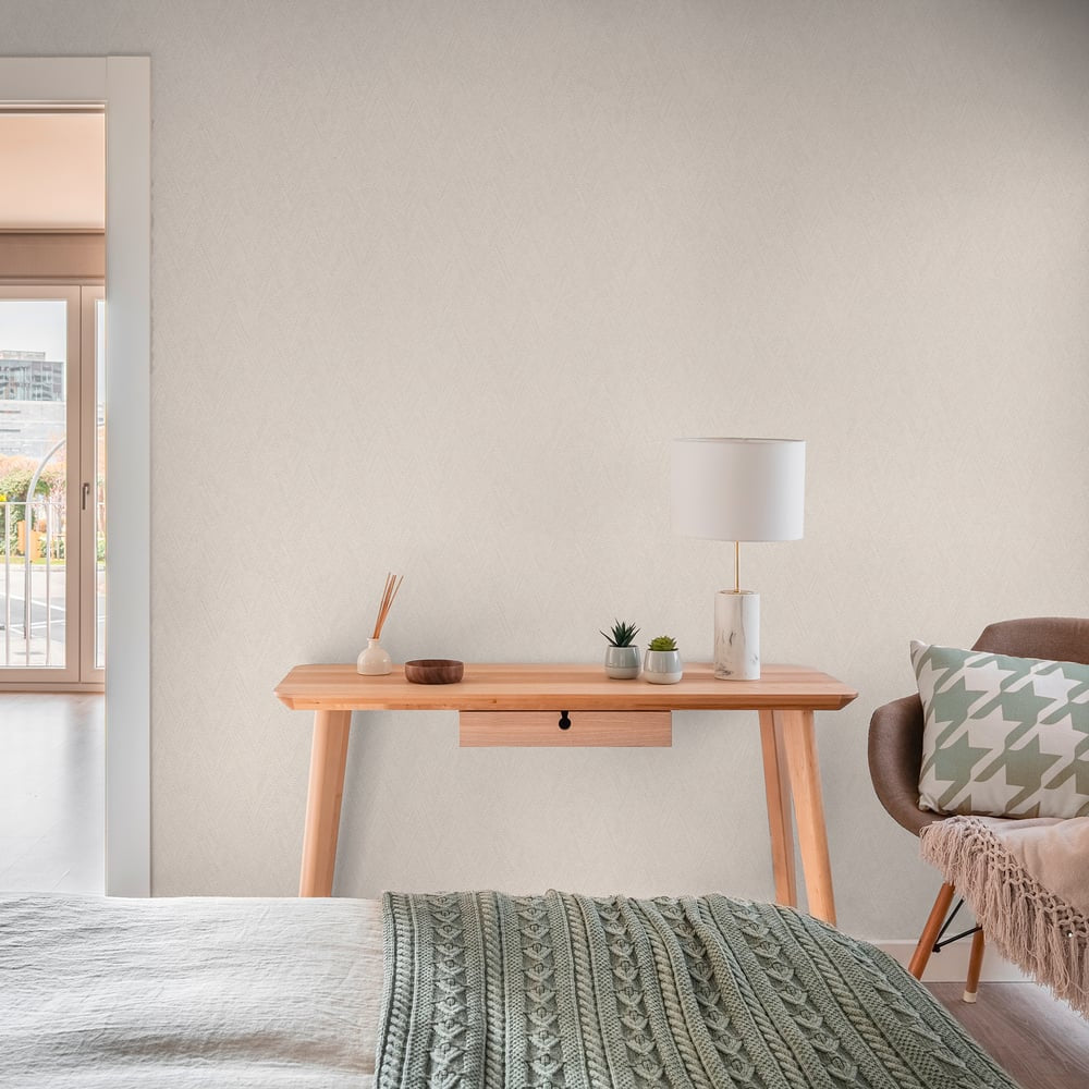 Herringbone Weave Motif Wallpaper in Beige color - pattern number GG82126 - by Galerie in the Hygge Home collection