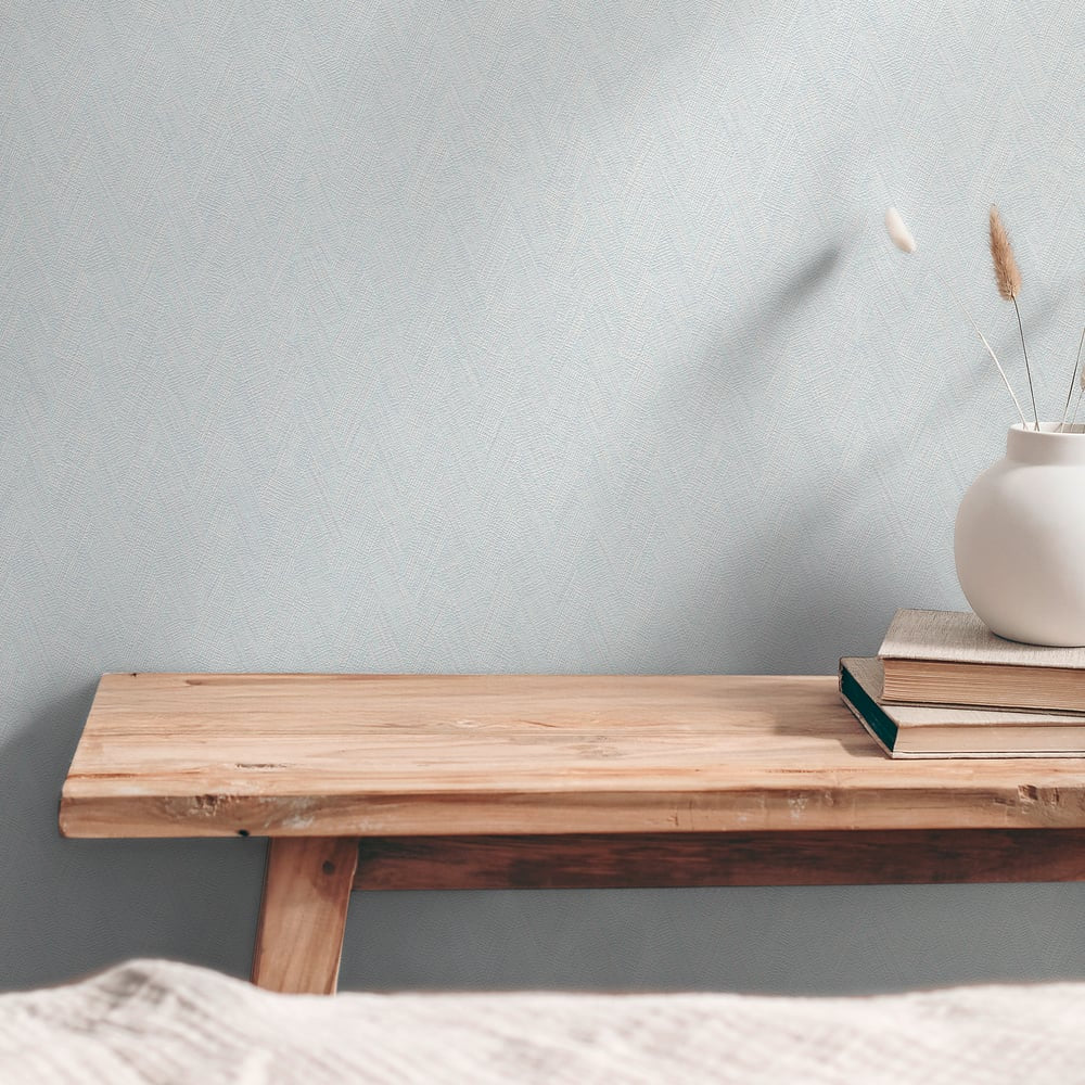 Herringbone Weave Motif Wallpaper in Blue color - pattern number GG82127 - by Galerie in the Hygge Home collection