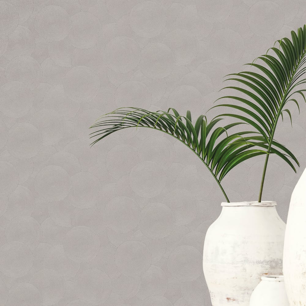 Stone Circles Motif Wallpaper in Bronze Brown color - pattern number GG82134 - by Galerie in the Hygge Home collection