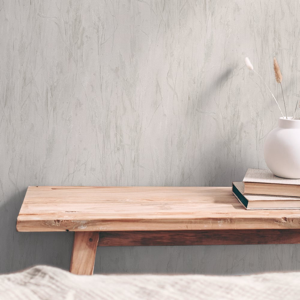 Meadow Stems Motif Wallpaper in Beige color - pattern number GG82137 - by Galerie in the Hygge Home collection