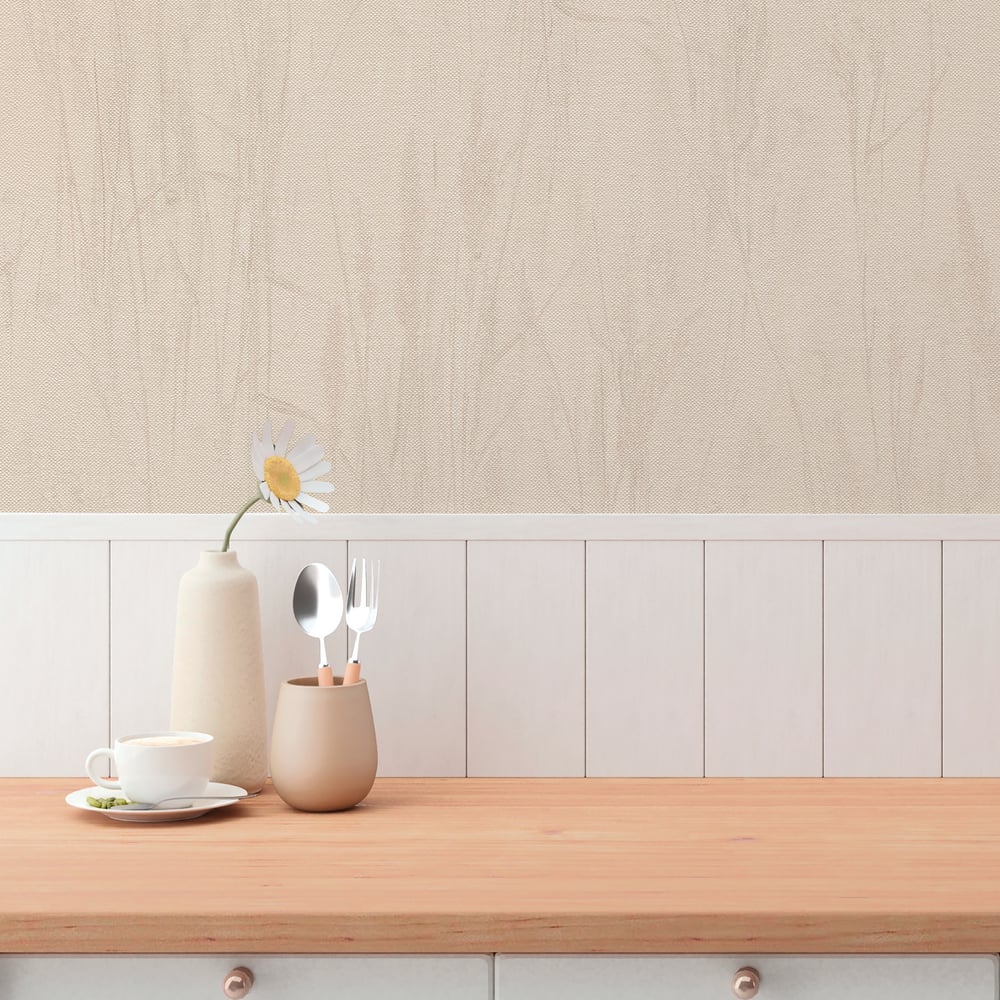 Meadow Stems Motif Wallpaper in Bronze Brown color - pattern number GG82139 - by Galerie in the Hygge Home collection