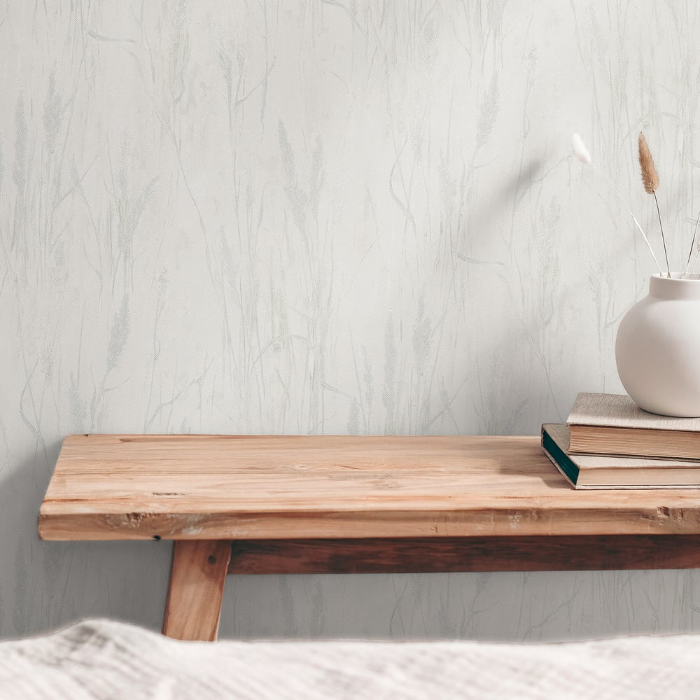 Meadow Stems Motif Wallpaper in Beige color - pattern number GG82140 - by Galerie in the Hygge Home collection