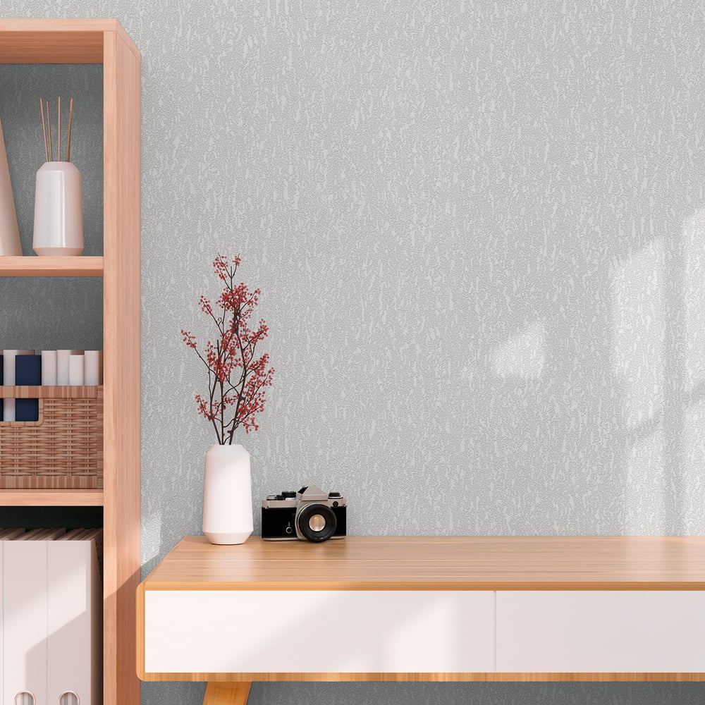 Soft Plaster Motif Wallpaper in Silver Grey color - pattern number GG82141 - by Galerie in the Hygge Home collection
