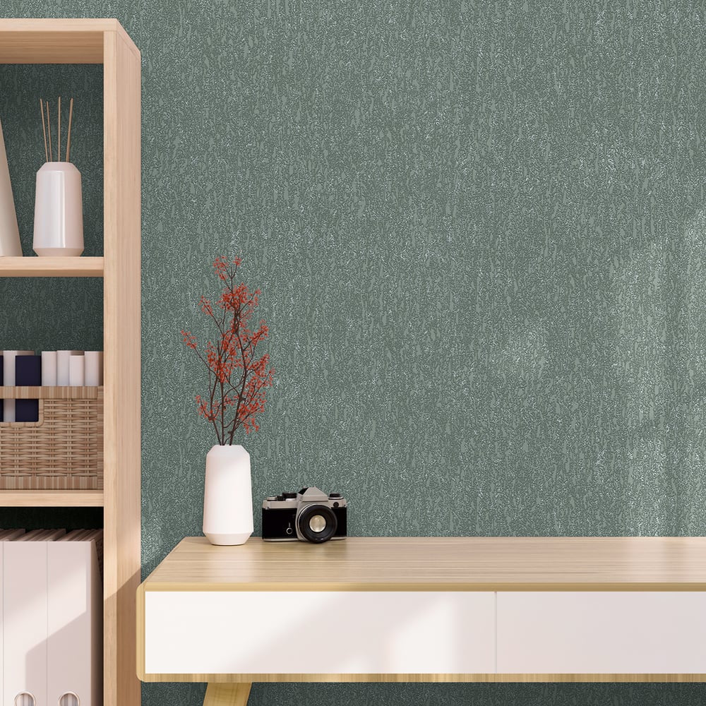 Soft Plaster Motif Wallpaper in Green color - pattern number GG82142 - by Galerie in the Hygge Home collection