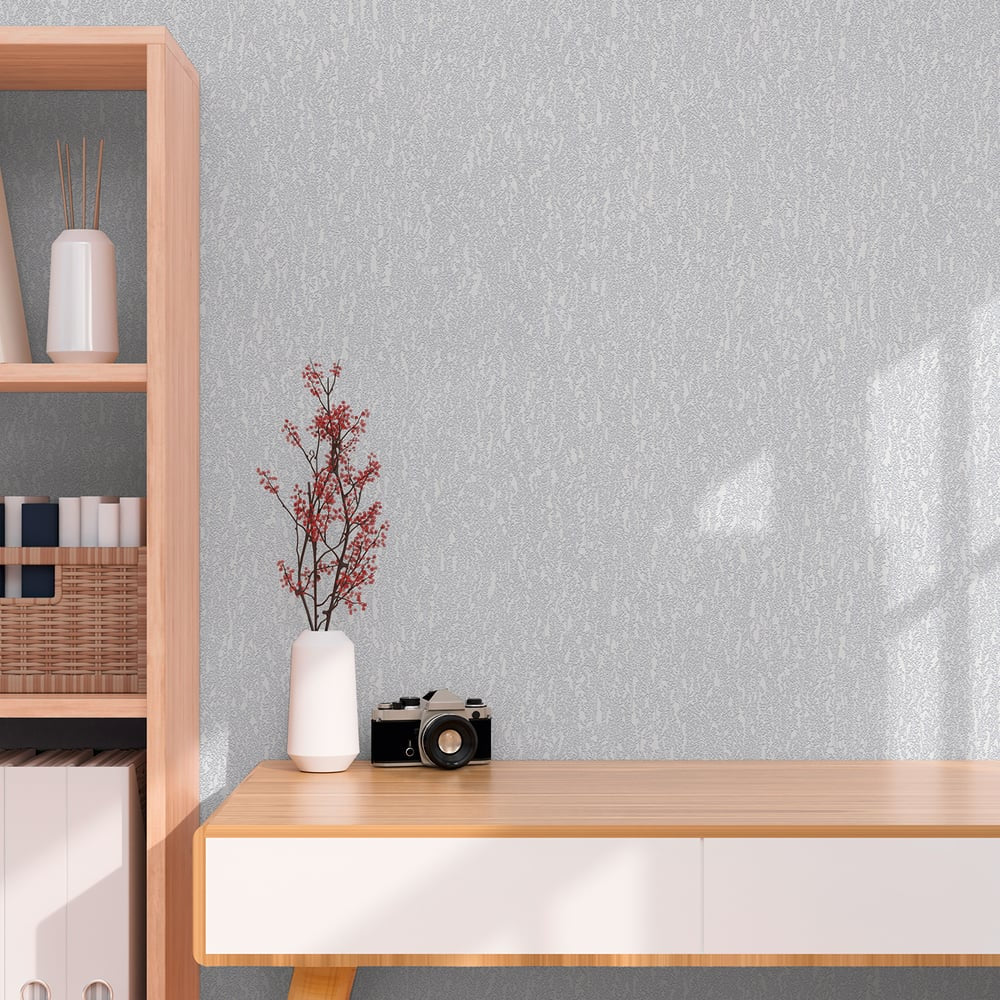 Soft Plaster Motif Wallpaper in Silver Grey color - pattern number GG82144 - by Galerie in the Hygge Home collection