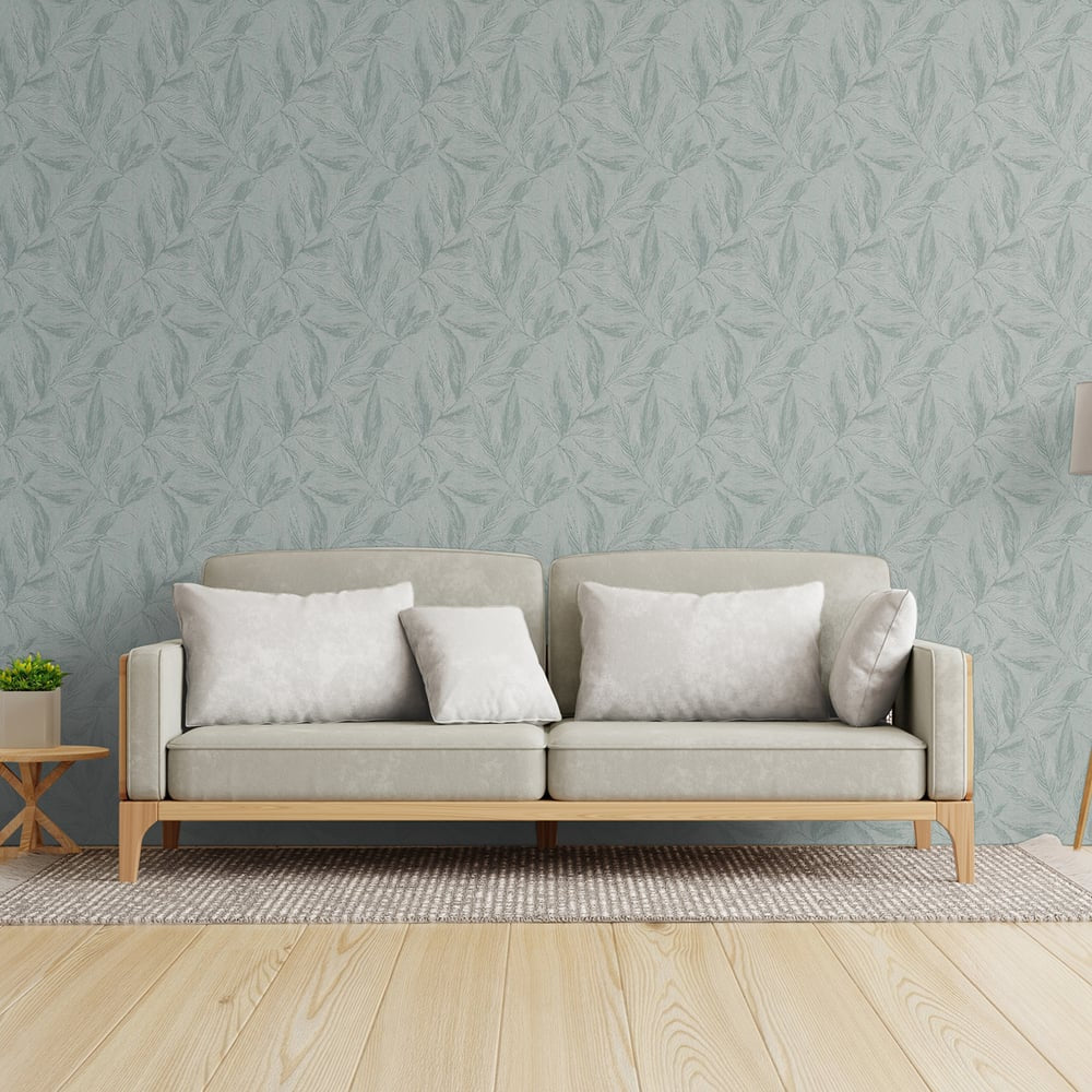Fern Weave Motif Wallpaper in Green color - pattern number GG82150 - by Galerie in the Hygge Home collection