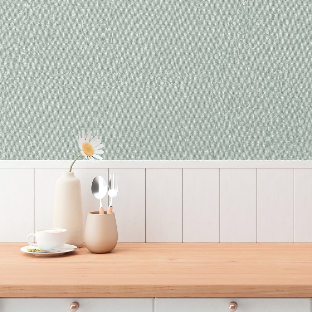 Plain Texture Wallpaper in Green color - pattern number GG82152 - by Galerie in the Hygge Home collection