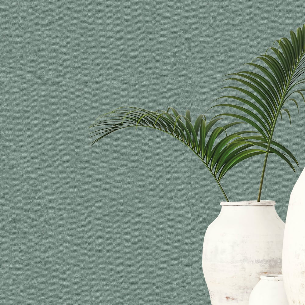 Plain Texture Wallpaper in Green color - pattern number GG82157 - by Galerie in the Hygge Home collection