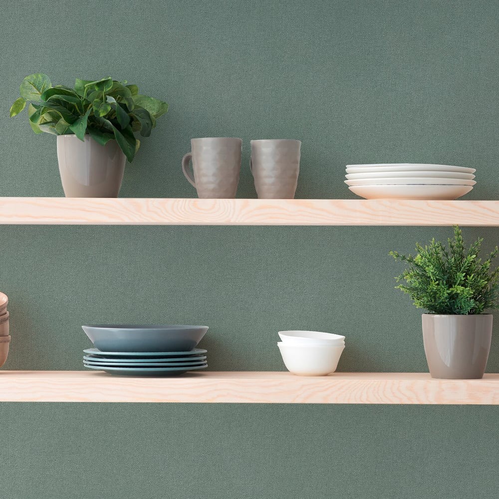 Plain Texture Wallpaper in Green color - pattern number GG82157 - by Galerie in the Hygge Home collection