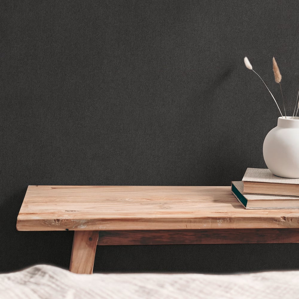 Plain Texture Wallpaper in Black color - pattern number GG82162 - by Galerie in the Hygge Home collection