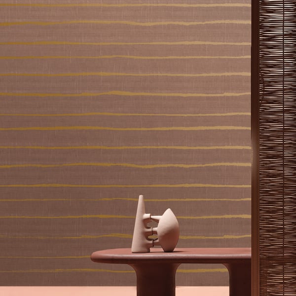 Orizzontale Congo wallpaper in copper color - pattern number IT32438 - by Galerie in the Italian Textures 4 collection