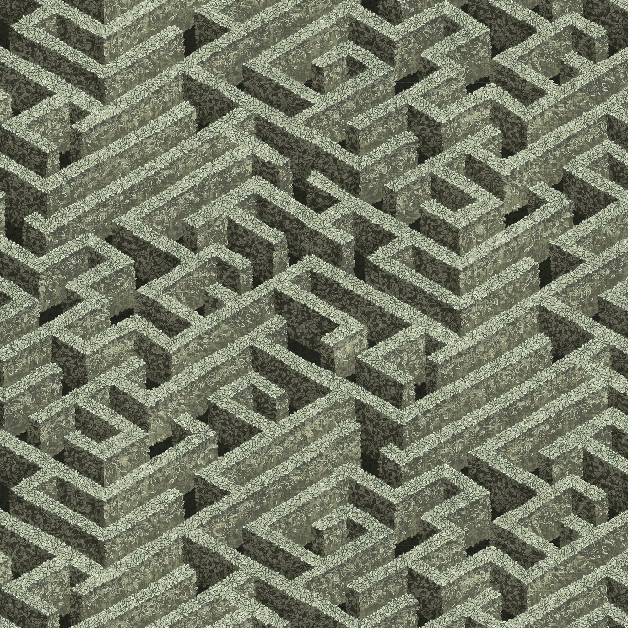 Labyrinth Wallpaper in eucalyptus color - pattern number JMW1007.21.0 - by Kravet in the Josephine Munsey Portfolio I collection