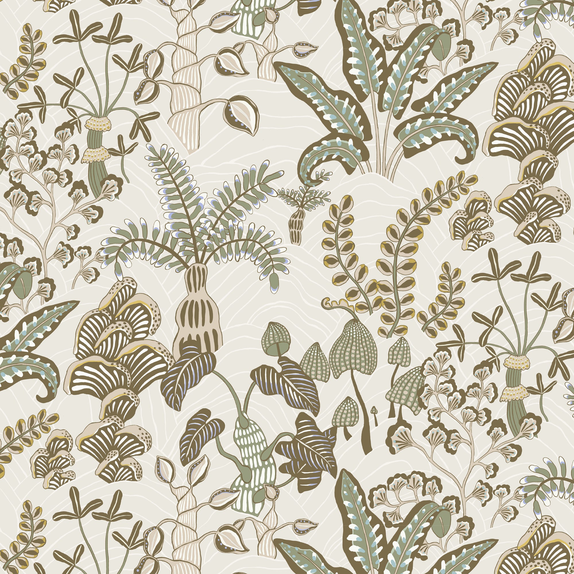 Woodland Floor Wallpaper in soft olive color - pattern number JMW1012.31.0 - by Kravet in the Josephine Munsey Portfolio I collection