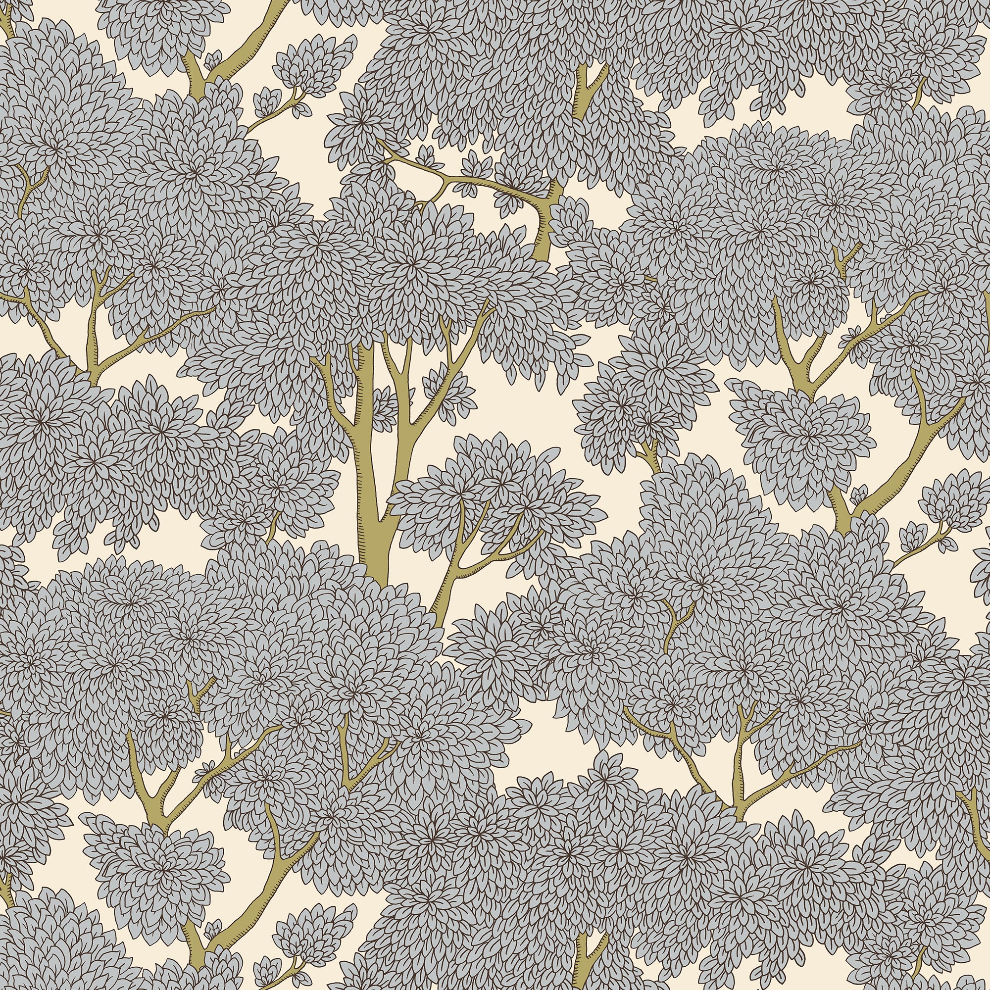 Stockend Woods Wallpaper in salt ridge and barton blue color - pattern number JMW1014.11.0 - by Kravet in the Josephine Munsey Maitland collection