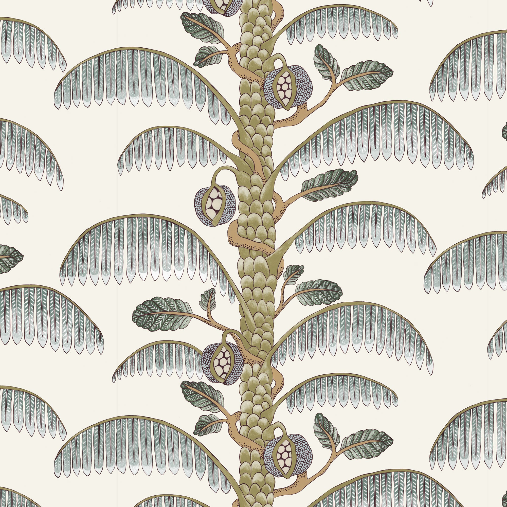 Palm Stripe Wallpaper in clarke white color - pattern number JMW1015.11.0 - by Kravet in the Josephine Munsey Portfolio II collection