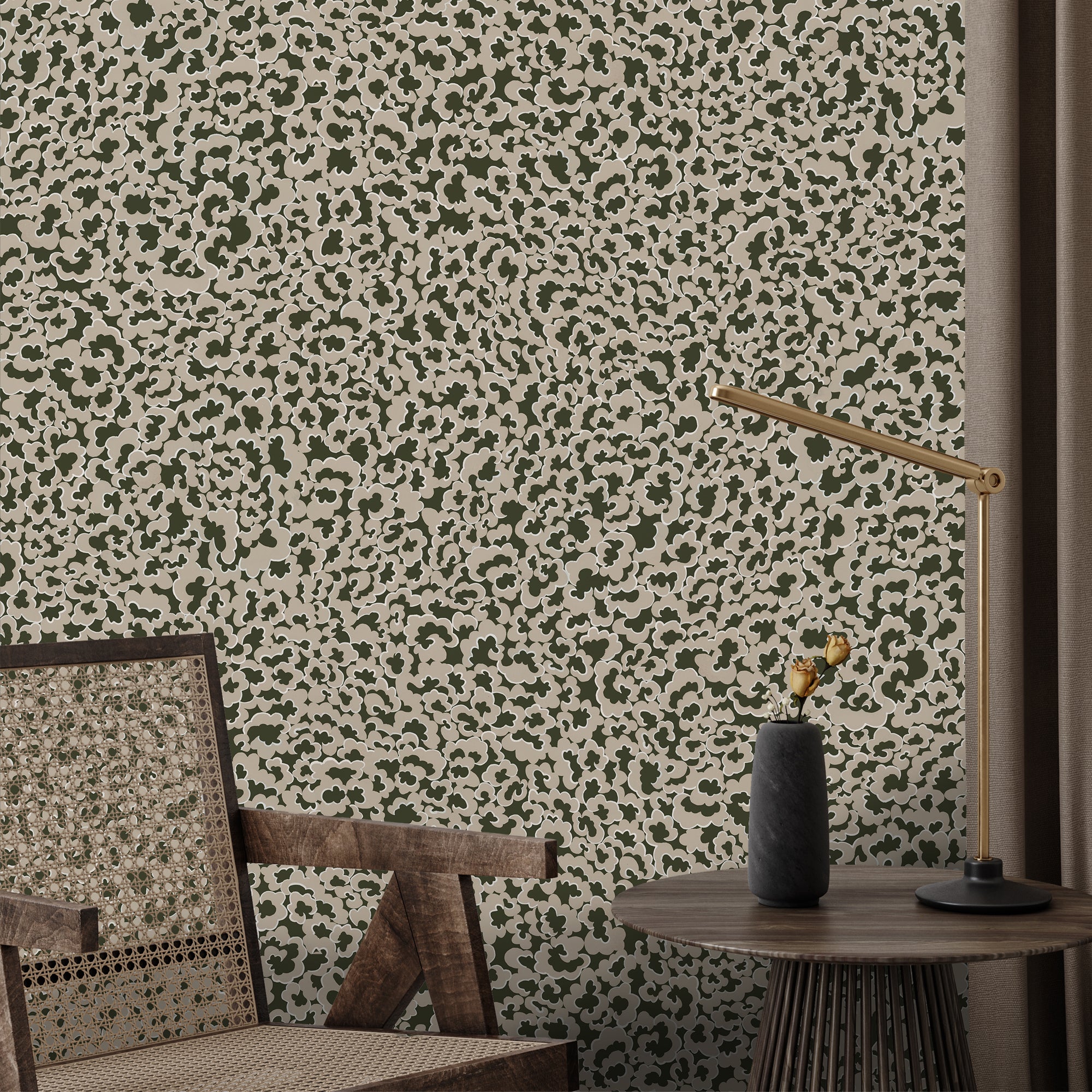 Clouds Wallpaper in chaingate green color - pattern number JMW1021.11.0 - by Kravet in the Josephine Munsey Portfolio II collection