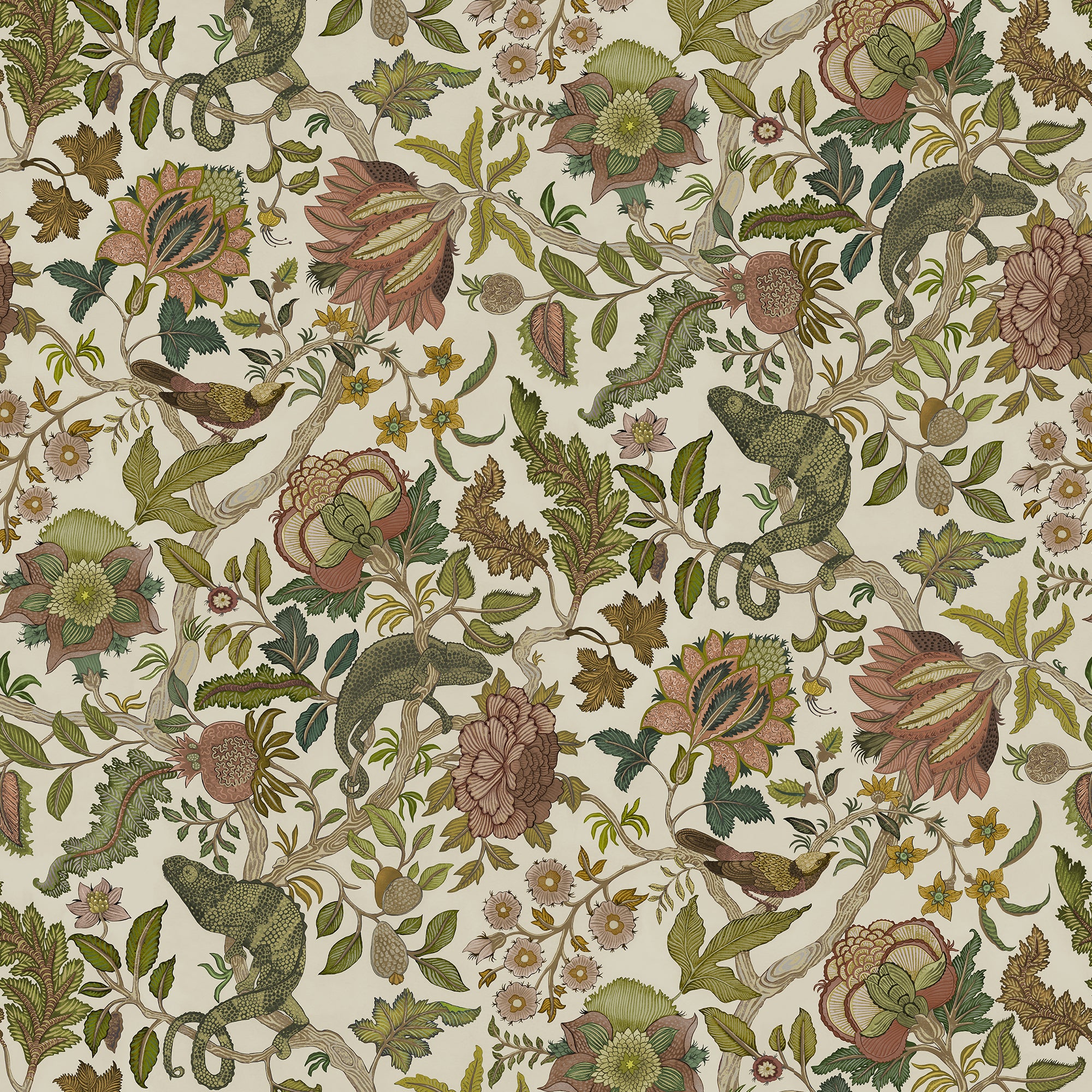 Chameleon Trail Wallpaper in dusty pinks and olive color - pattern number JMW1022.51.0 - by Kravet in the Josephine Munsey Portfolio II collection