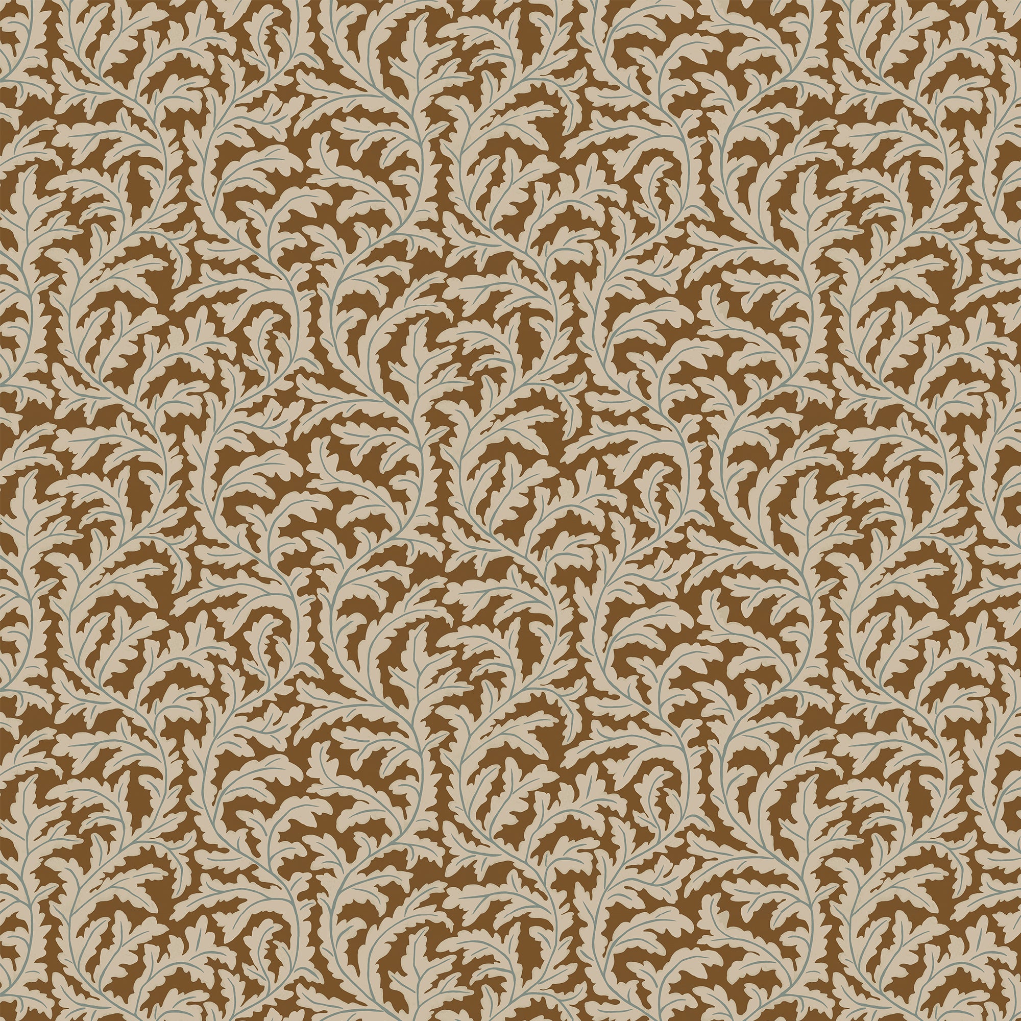 Frond Ogee Wallpaper in sepia color - pattern number JMW1025.11.0 - by Kravet in the Josephine Munsey Maitland collection