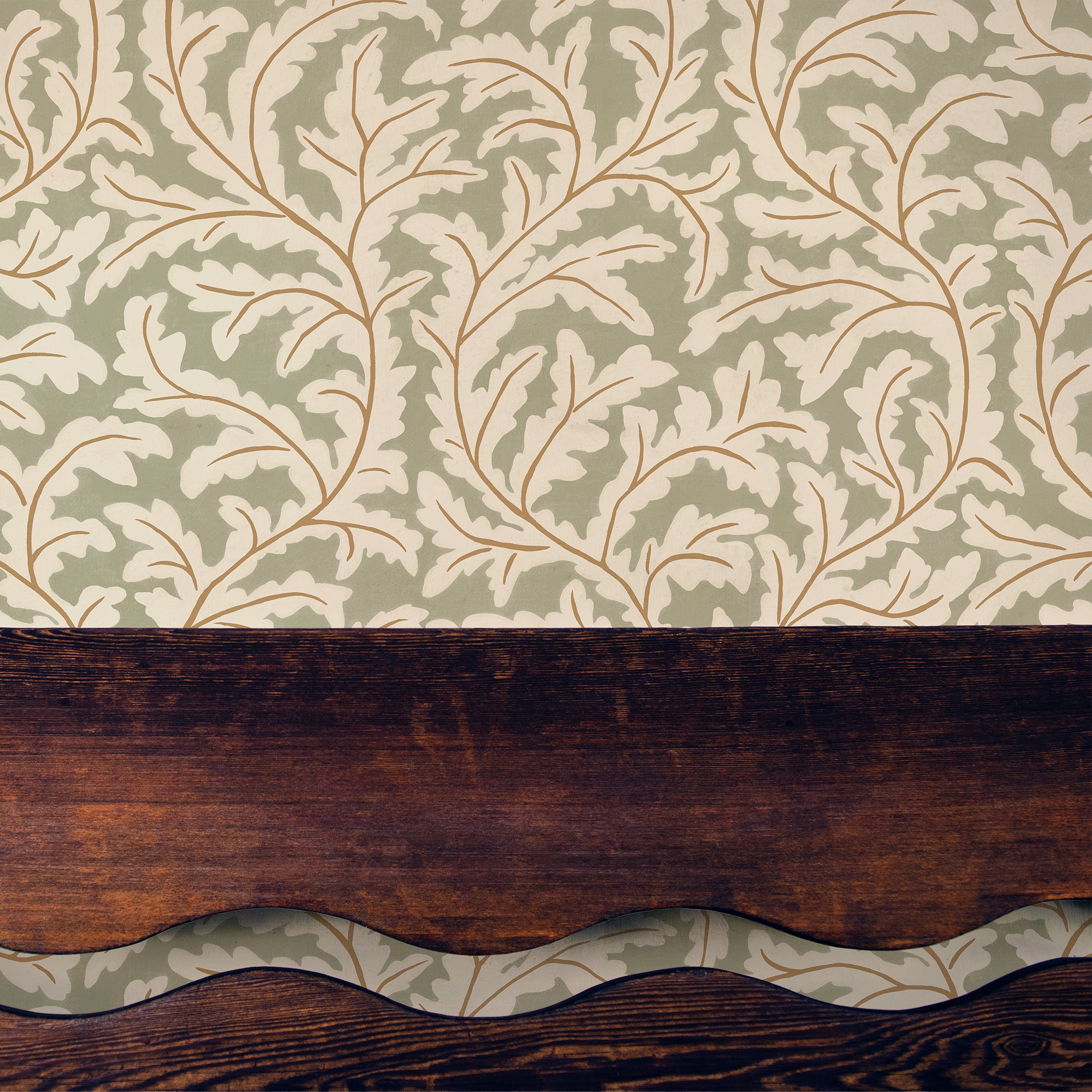 Frond Ogee Wallpaper in sage color - pattern number JMW1025.21.0 - by Kravet in the Josephine Munsey Maitland collection