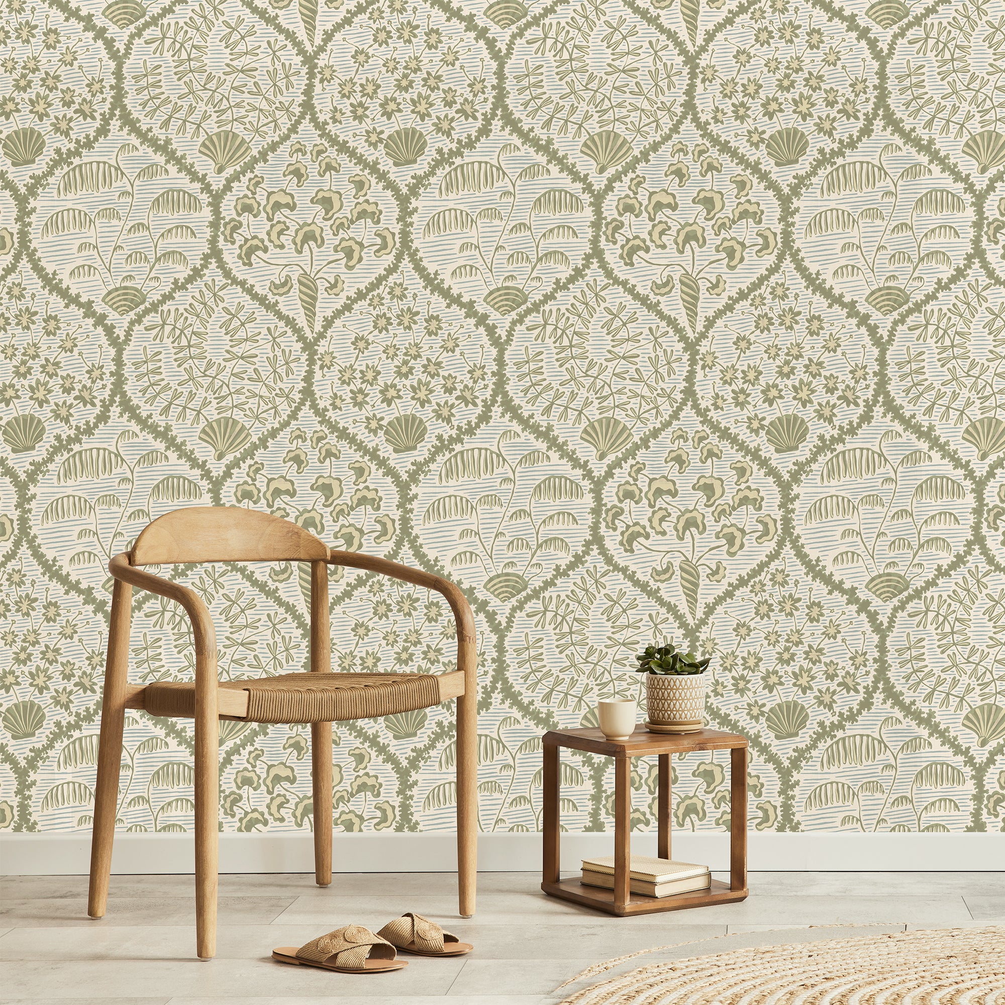 Sowerby Wallpaper in soft olive and shortwood color - pattern number JMW1029.01.0 - by Kravet in the Josephine Munsey Maitland collection