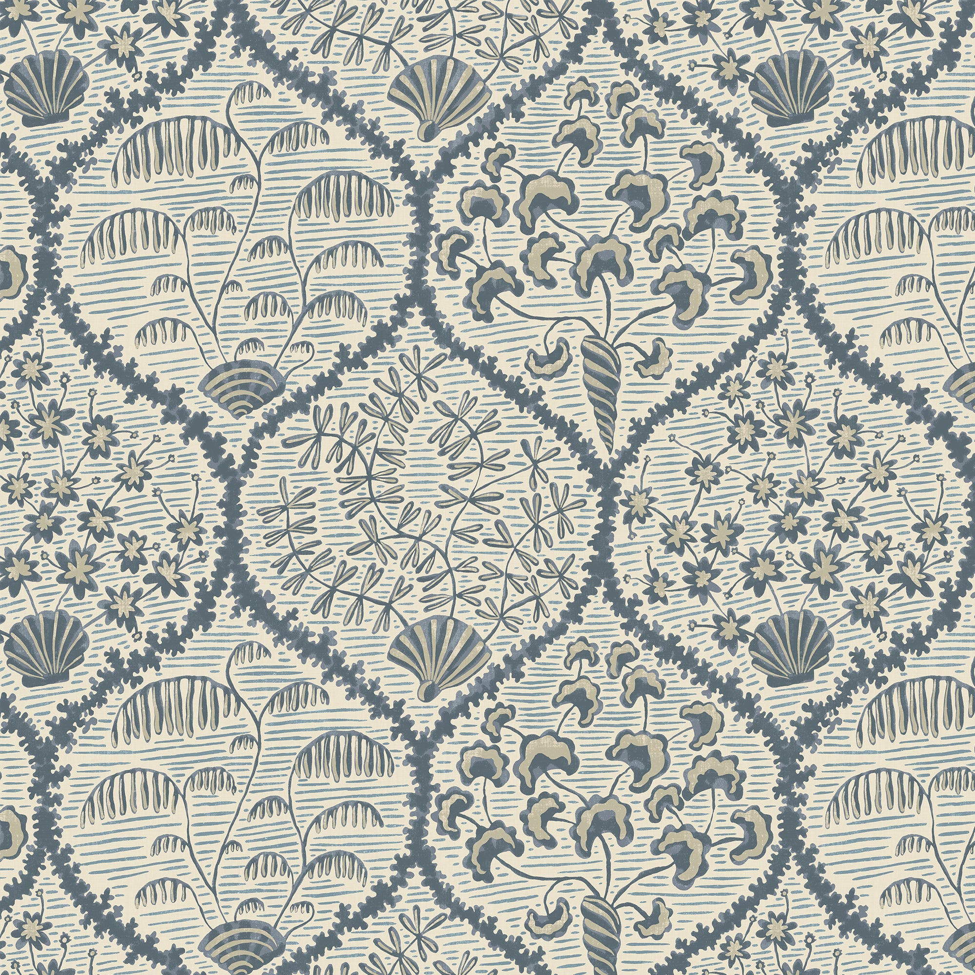 Sowerby Wallpaper in bude blue and salt ridge color - pattern number JMW1029.21.0 - by Kravet in the Josephine Munsey Maitland collection