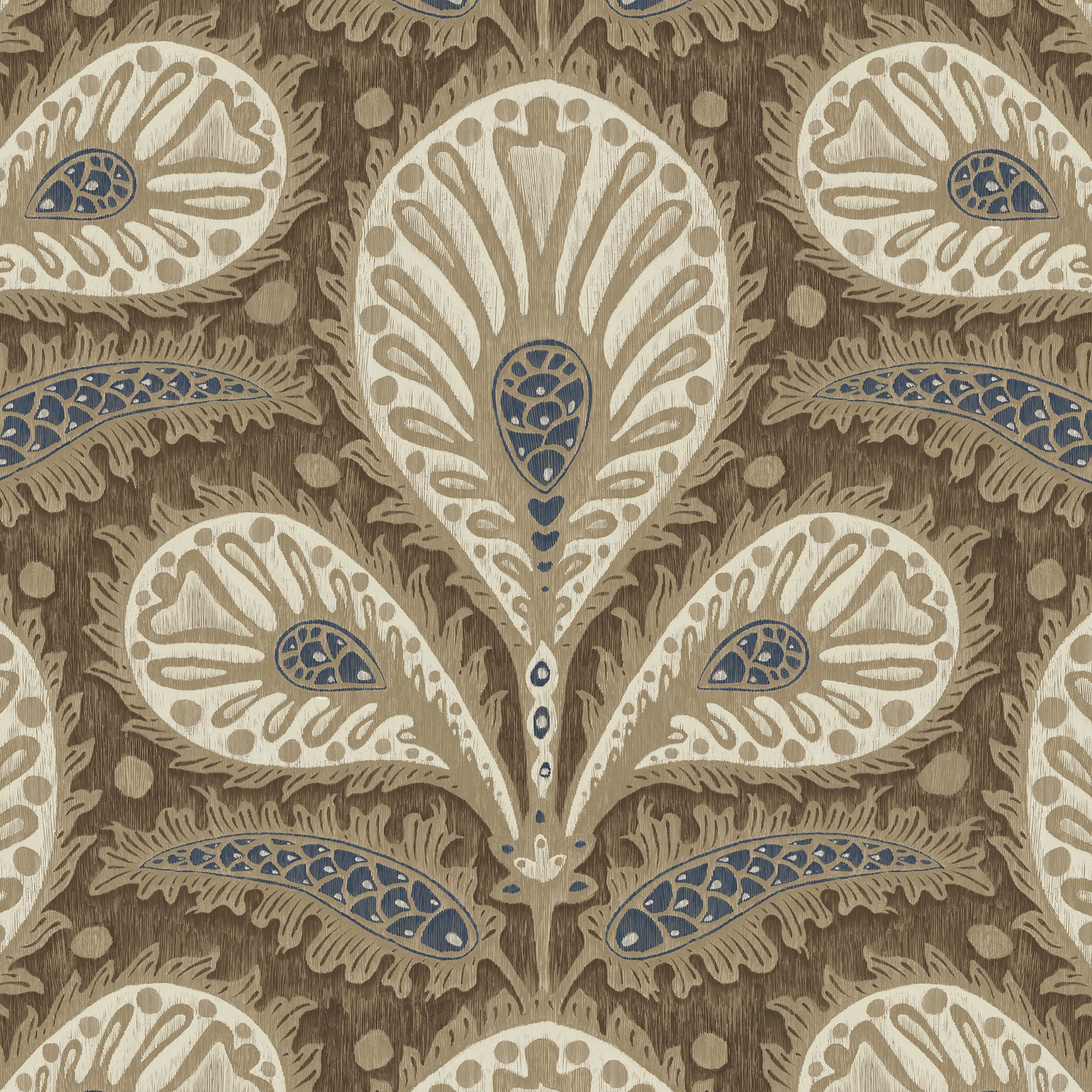 Ikat Clover Wallpaper in brown color - pattern number JMW1034.21.0 - by Kravet in the Josephine Munsey Juniper collection
