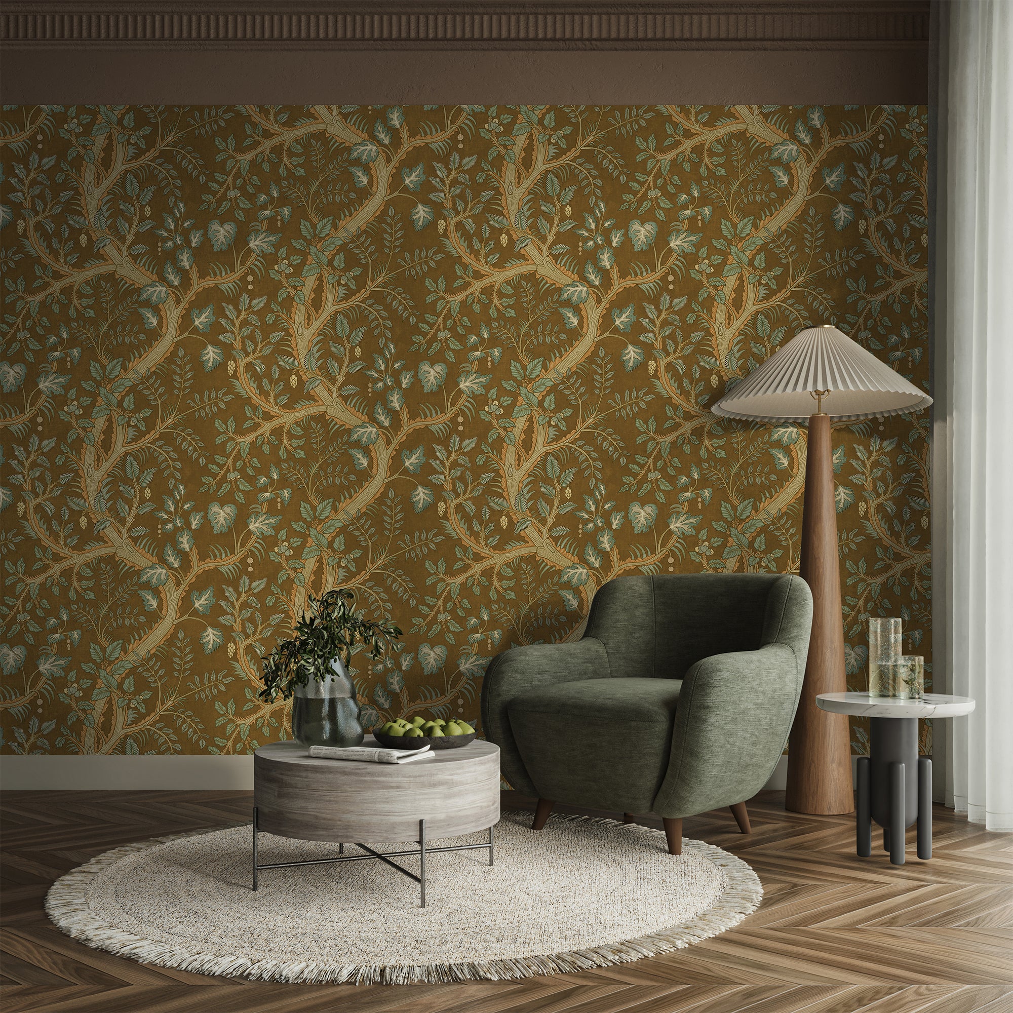 Hedgerow Wallpaper in brown color - pattern number JMW1036.21.0 - by Kravet in the Josephine Munsey Juniper collection