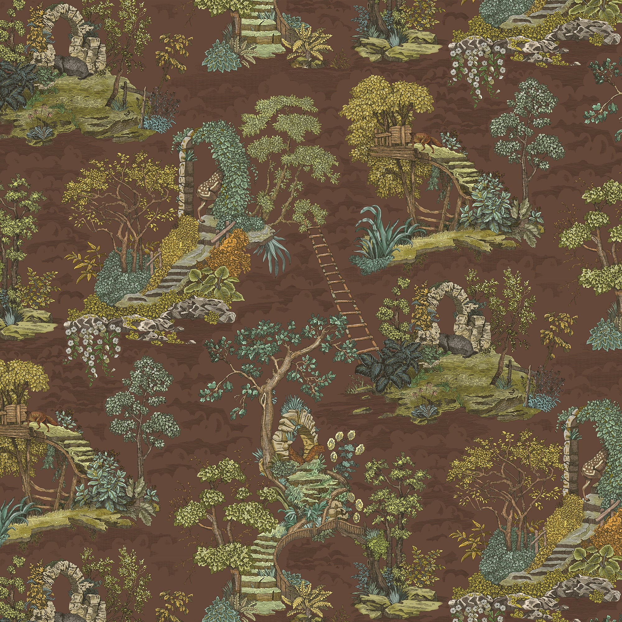 Islet Hopping Wallpaper in brown and olive color - pattern number JMW1037.01.0 - by Kravet in the Josephine Munsey Juniper collection