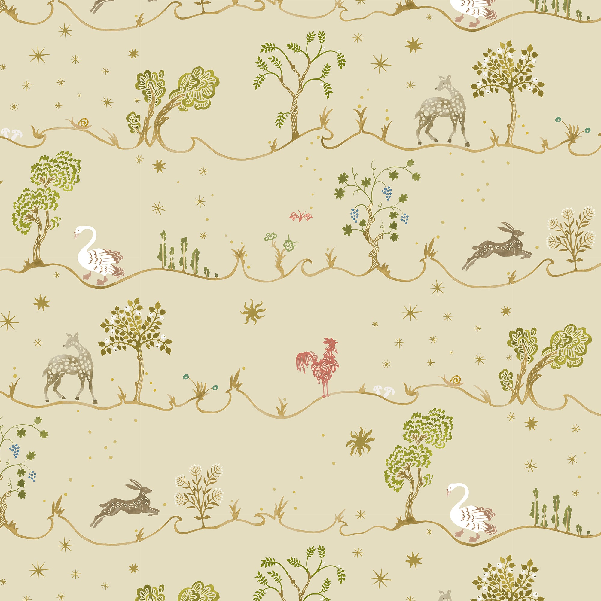 A Wave For Joan Wallpaper in light olive color - pattern number JMW1041.11.0 - by Kravet in the Josephine Munsey Juniper collection
