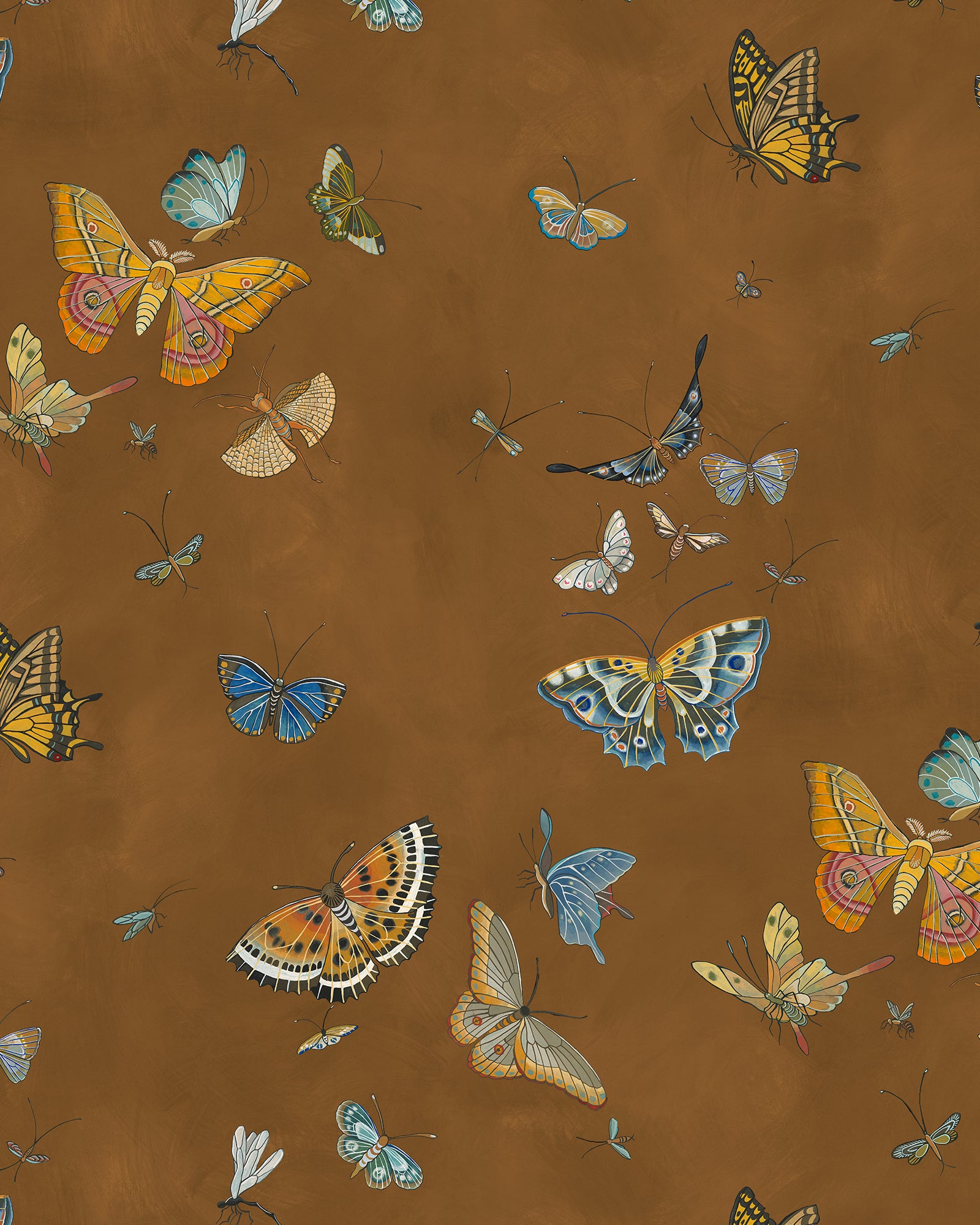 Butterflies Wallpaper in brown color - pattern number JMW1043.11.0 - by Kravet in the Josephine Munsey Alma collection