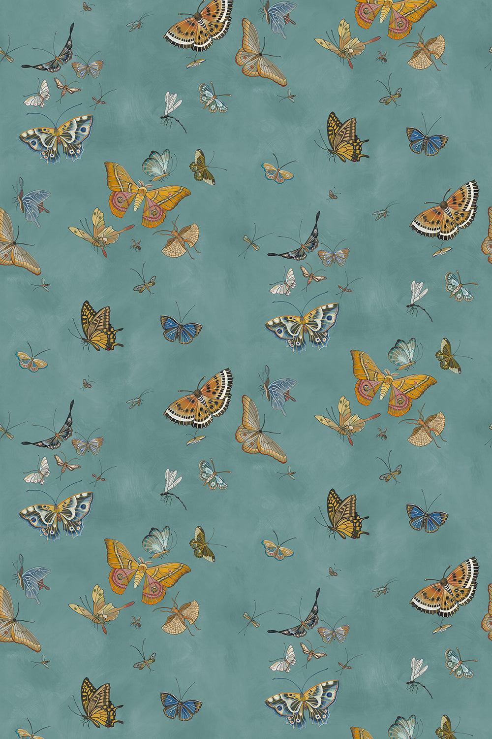 Butterflies Wallpaper in celadon color - pattern number JMW1043.31.0 - by Kravet in the Josephine Munsey Alma collection