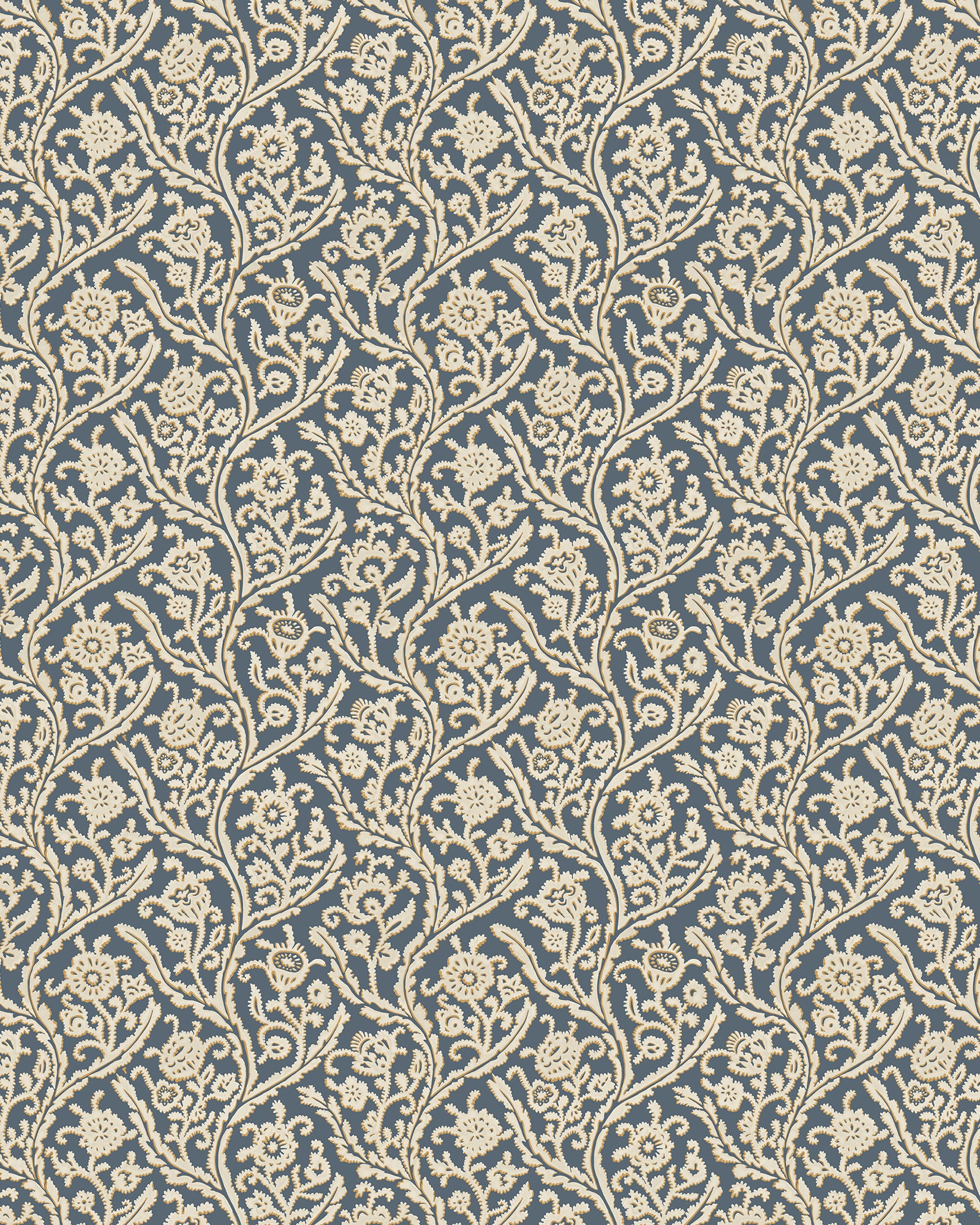 Letti Wallpaper in navy and mustard color - pattern number JMW1044.91.0 - by Kravet in the Josephine Munsey Alma collection