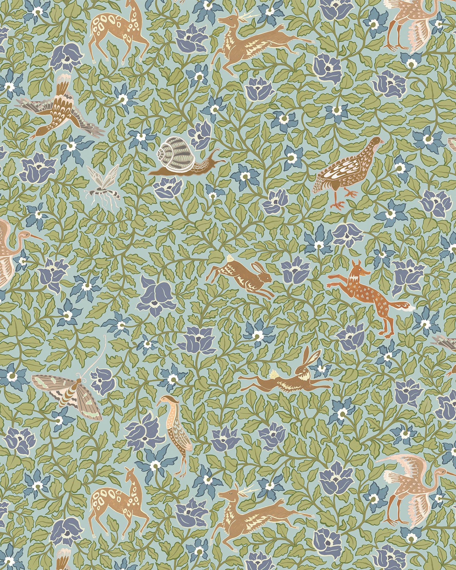 Haresfield Walk Wallpaper in blue color - pattern number JMW1047.21.0 - by Kravet in the Josephine Munsey Alma collection