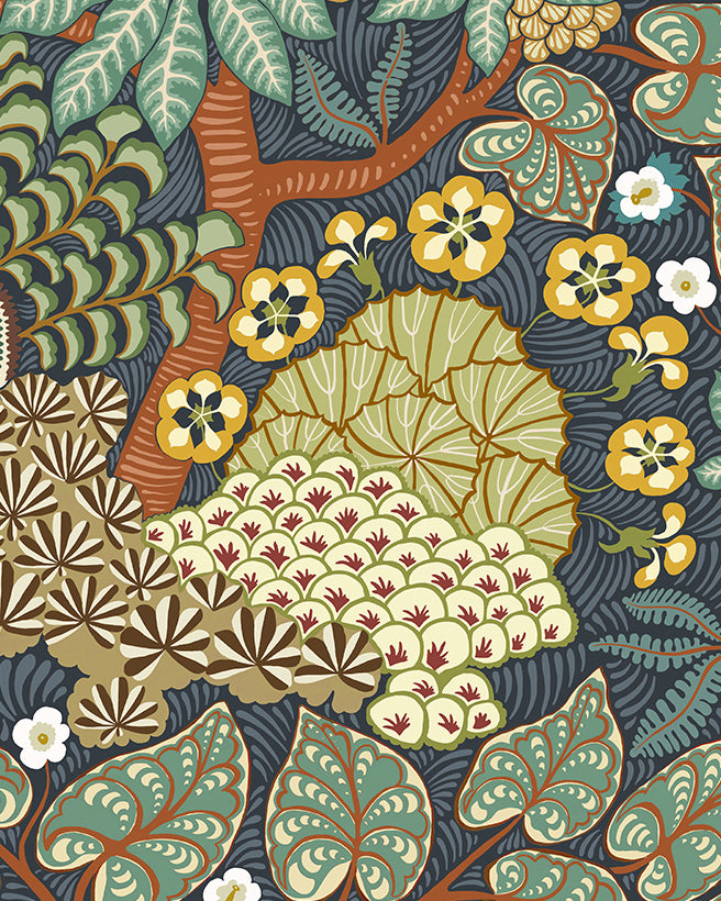 Masako Wallpaper in navy color - pattern number JMW1051.11.0 - by Kravet in the Josephine Munsey Alma collection