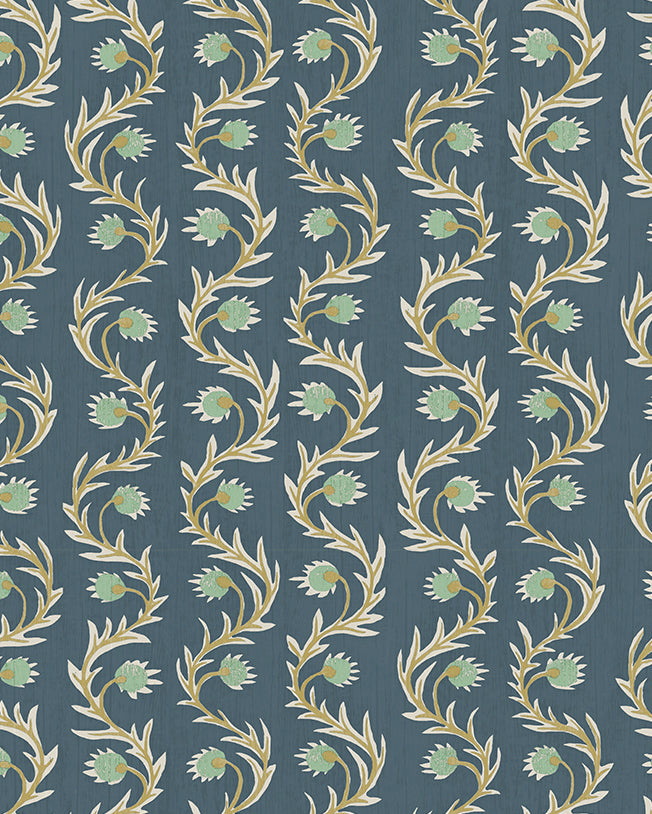 Rubia Wallpaper in navy color - pattern number JMW1052.01.0 - by Kravet in the Josephine Munsey Alma collection