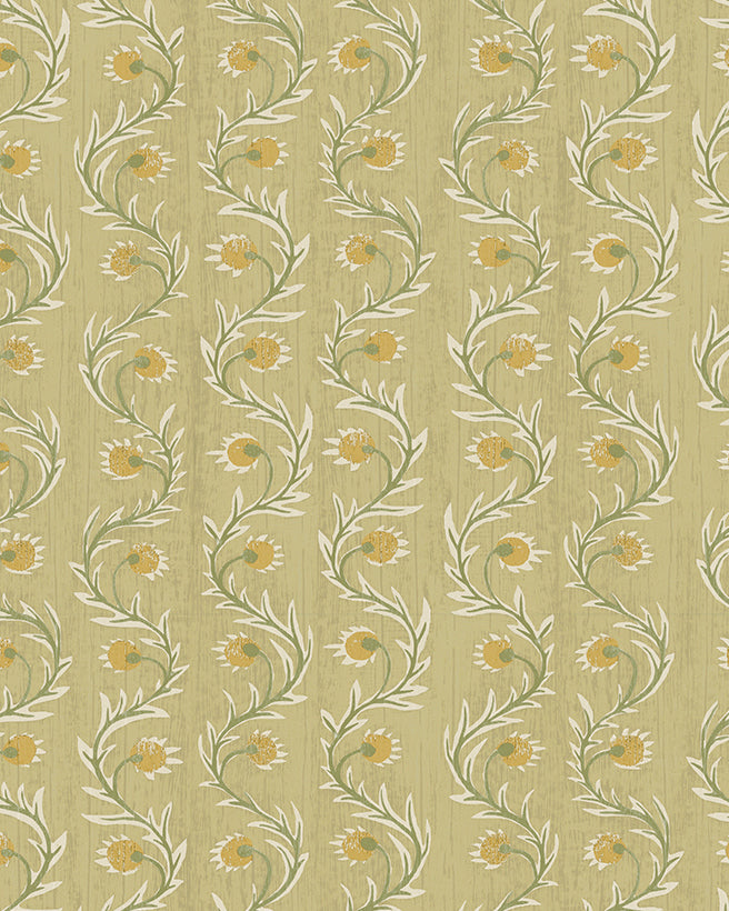 Rubia Wallpaper in soft yellow color - pattern number JMW1052.11.0 - by Kravet in the Josephine Munsey Alma collection