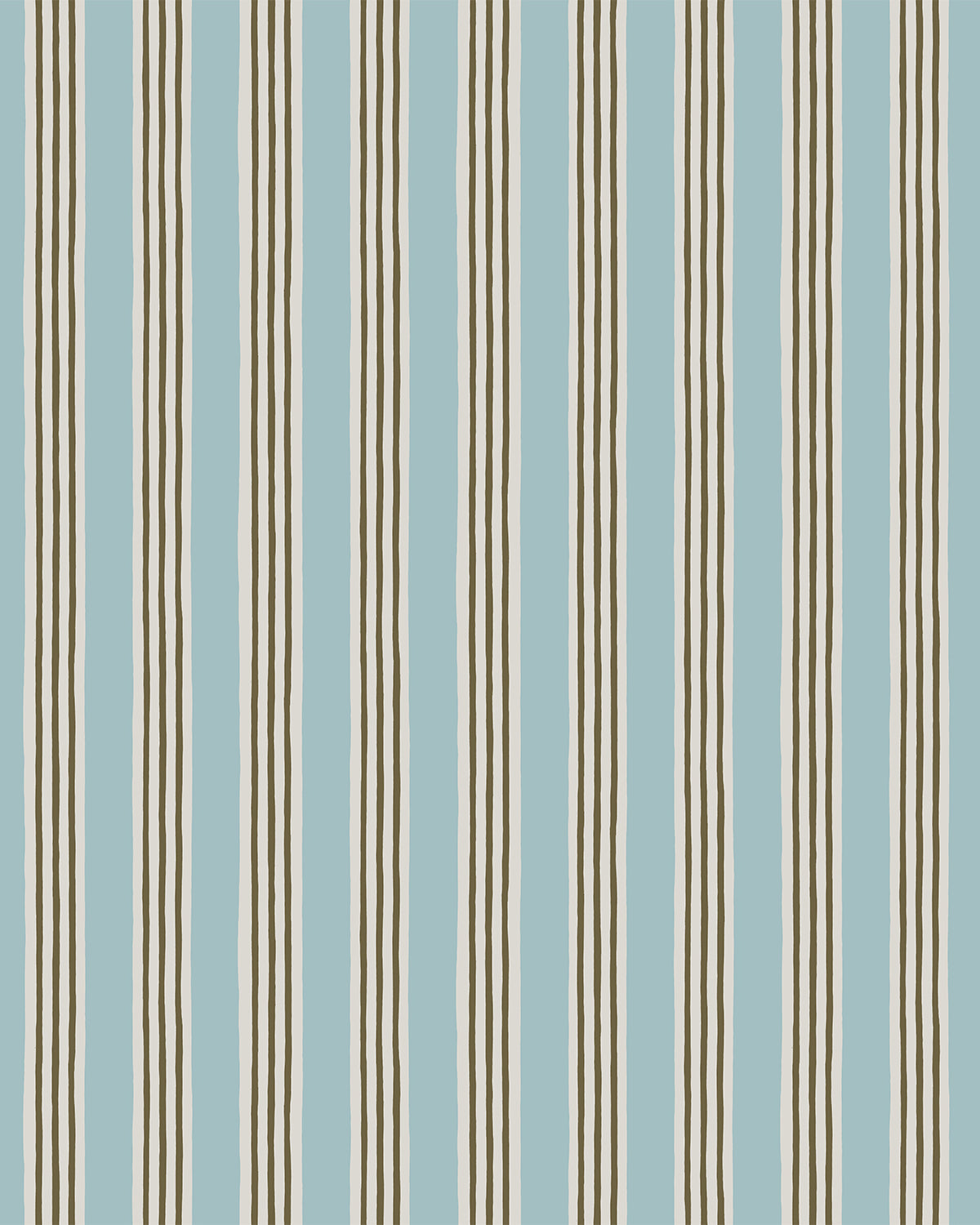 Kemble Stripe Wallpaper in spruce, cobber and dew color - pattern number JMWRKEM.03.0 - by Kravet in the Josephine Munsey Roll II collection