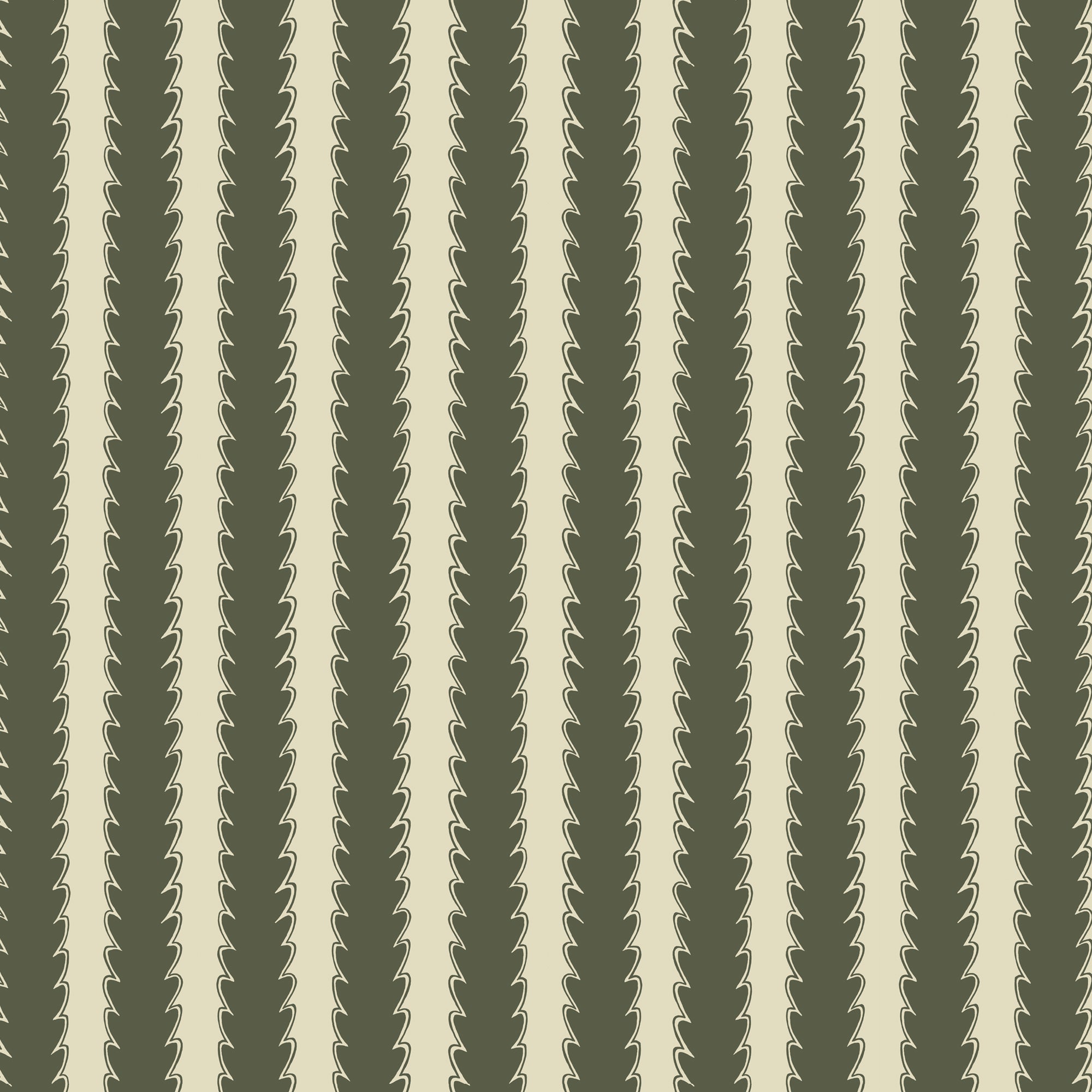 Scallop Stripe Wallpaper in chaingate green and maitland green color - pattern number JMWRSCA.02.0 - by Kravet in the Josephine Munsey Roll collection