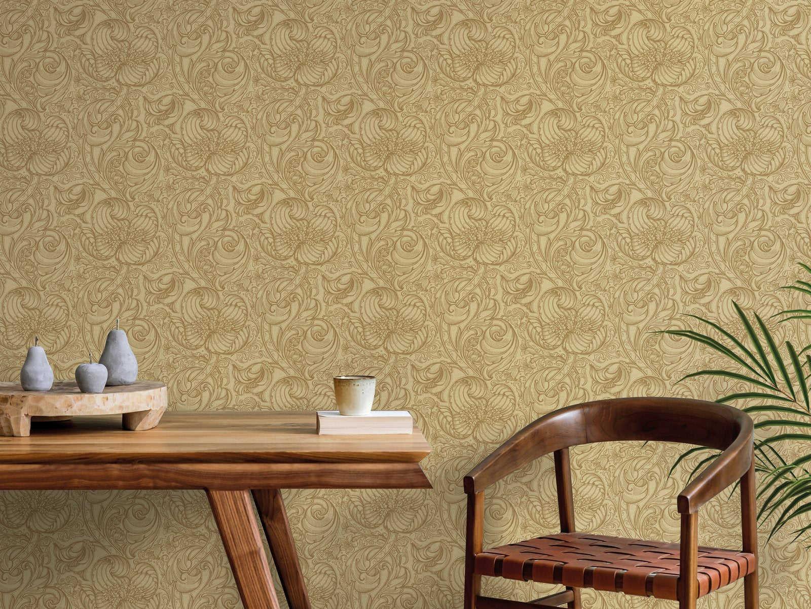 Down the Dilly wallpaper in yellow color - pattern number LB25113 - by Galerie in the Off The Wall collection