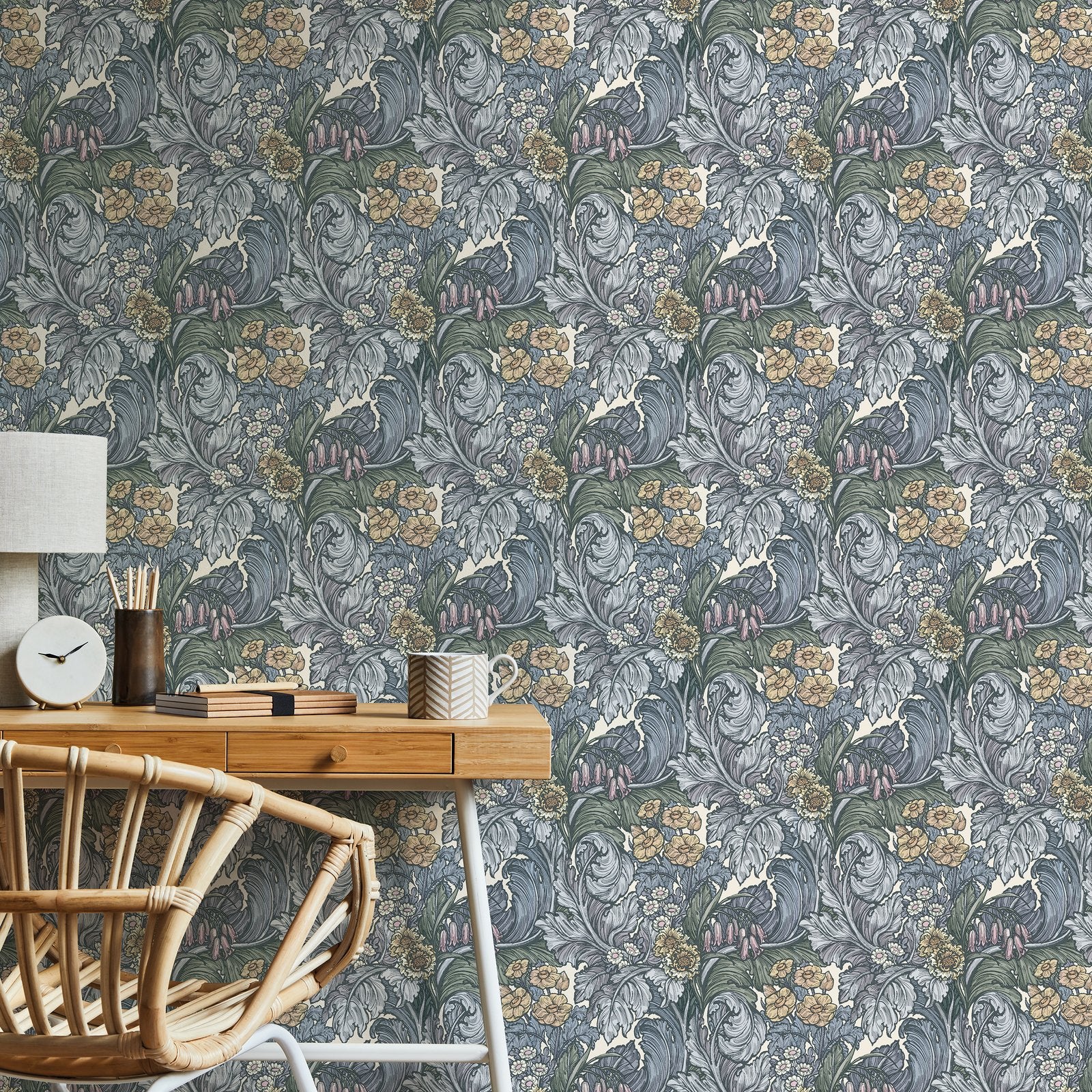 Hedgerovia wallpaper in blue color - pattern number LB25135 - by Galerie in the Off The Wall collection