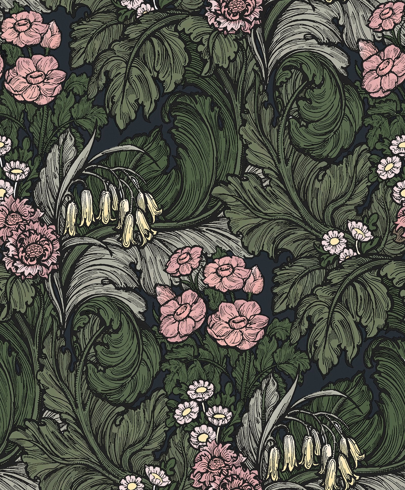 Hedgerovia wallpaper in pink color - pattern number LB25138 - by Galerie in the Off The Wall collection